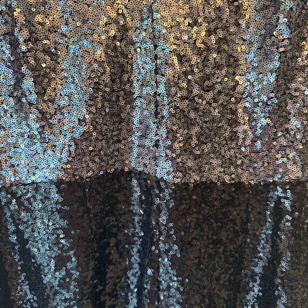 Nicole Miller Elegant Silver Black Sequin Dress Evening Occasion Date 0012 - Picture 6 of 15